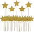 Gold Star Cake Cupcake Decorations Toppers Picks Supplies, Appetizer Picks, 30 Counting...