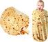 Burritos Tortilla Throw Blanket,300GSM Double Sided Funny Gift Throw with Burrito Pouch,Realistic Super Soft Taco Food Blanket,Novelty Swaddle Yel...