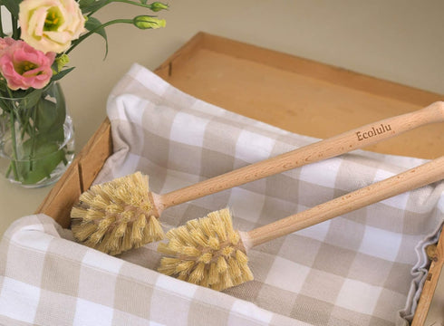 ECOLULU Eco Friendly Toilet Brush, 2 Pack Wood Toilet Brush Made of Beechwood, Strong Hemp Bristles with 360° Cleaning Power, Biodegradable Zero W...