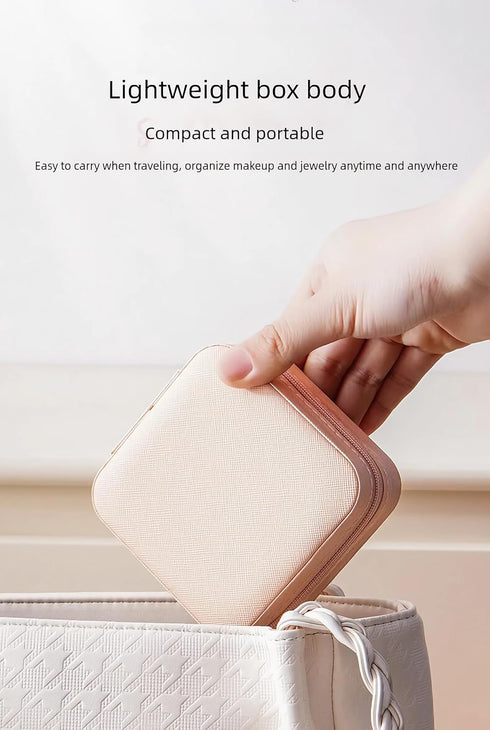 KEIGPERICompact Travel Jewelry Storage Box With 6 Antioxidant Bags Jewelry Box -Travel Jewelry Case Perfect Sweet 16 Gift Easter Basket Stuffers (...