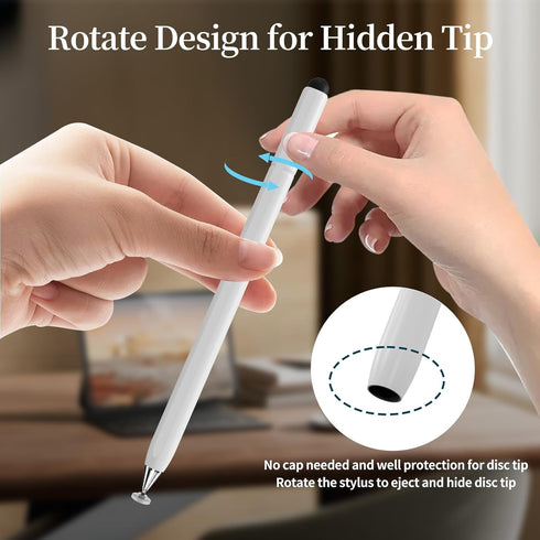 Stylus Pen for Touchscreen, 2 in 1 High Sensitivity Rotatable Disc Stylus for iPhone iPad Pro Tablets Samsung Tablets Chromebook All Universal Tou...