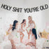 Black Glitter Holy Shit You're Old Banner - Funny 30th 40th 50th 60th 70th 80th 90th Birthday Party Decorations...