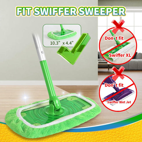5 Pack Reusable 100% Chenille Mop Pads Compatible with Swiffer Sweeper Mop, Wet and Dry Flat Swiffer mop Cover, 5 Pack Washable Swiffer Pads for S...