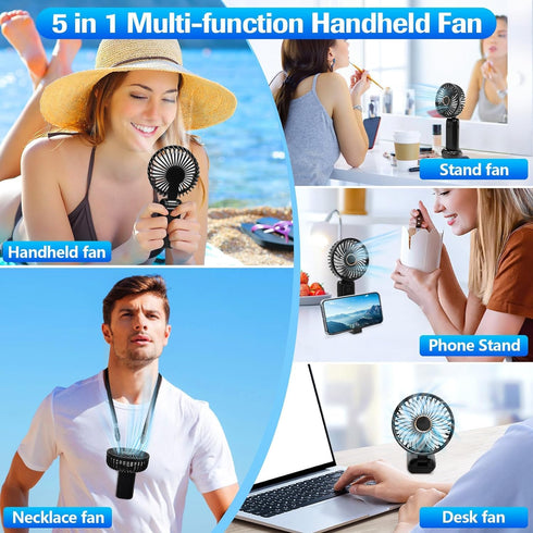 Handheld Fan,Portable Fan,Neck Fan,3600mAh Rechargeable,180° Adjustable,3 Speeds,Quiet Fan with 8-16h Working Time,Super Wind, Fan with Power Bank...