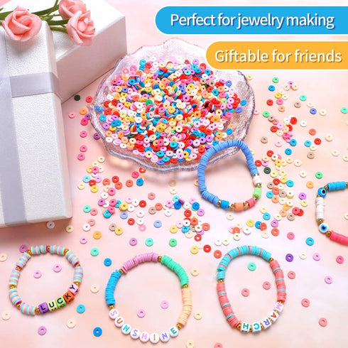 IOOLEEM 2000+pcs Pink Clay Beads, Polymer Clay Beads for Bracelets Making, Clay Beads for Jewelry Making, Clay Beads for Crafts, Bracelet Beads....