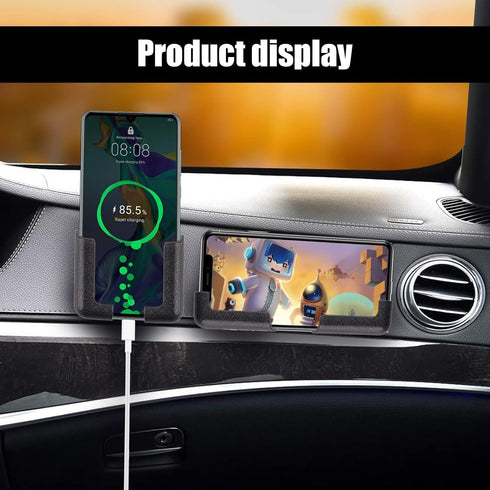 2 PCS Multifunctional Dashboard Phone Mount, Self Adhesive Car Phone Holder, Adjustable Width Car Cell Phone Holder, Car Mobile Phone Bracket (Bla...