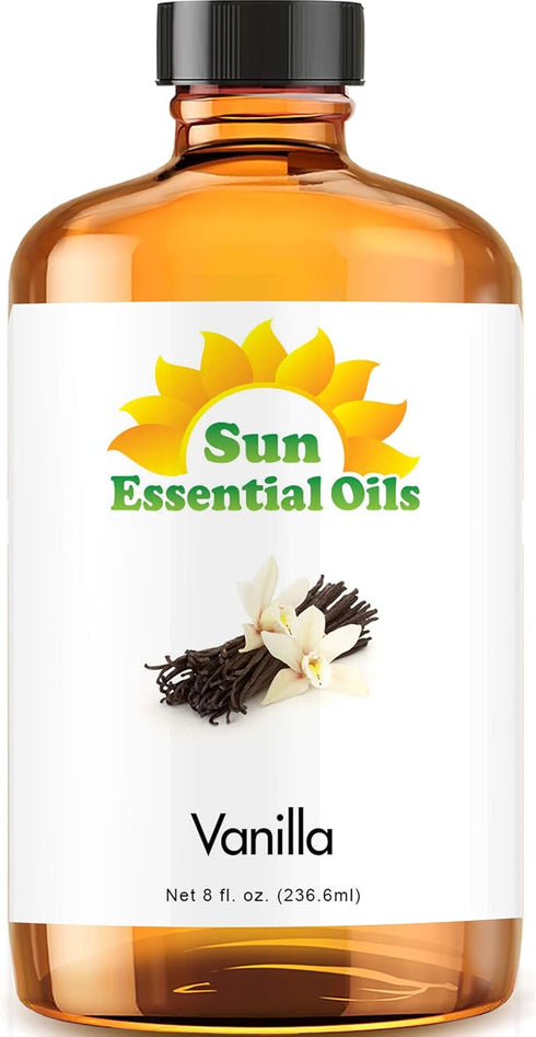 Sun Essential Oils 8oz - Vanilla Essential Oil - 8 Fluid Ounces - Vanilla Oil - Aromatherapy Diffuser Oils Vanilla - Aromatherapy Oils...