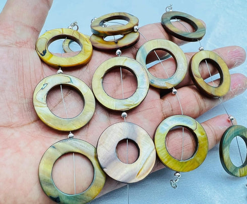 1 Strand Mother Of Pearl 3 Pcs Beads Size 30X30Mm Round Shape Cut Smooth Beads For Jewellery Making, Beading & Craft Supplies Kcrafts-Rk_K87...