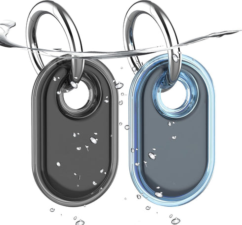 2 Pack Waterproof Compatible with Samsung Galaxy SmartTag2 Holder, TPU GPS Tracker Protective Case for Samsung Tag 2 with Keychain, Anti-Scratch S...