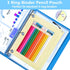 Pencil Pouches for 3 Ring Binder, 2 Pack Binder Pencil Case with Zipper Puller, 2-Tier Clear Window Oxford Pencil Holder Stationery Organziers Bag...