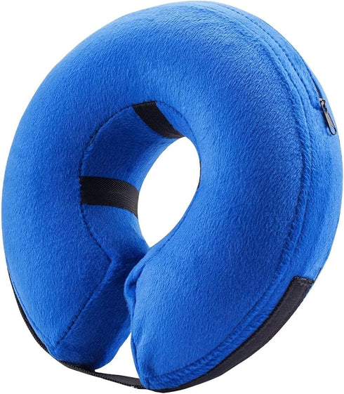 Inflatable Dog Cone Collar - Pet Surgery Recovery Puppy Soft Adjustable Donut Elizabethan Neck Pillow Alternative for Large Dogs - Blue...