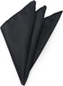 Black Solid Woven Pocket Squares For Men...