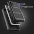 ENCASED FalconShield Designed for Samsung Galaxy S23 FE Case with Tempered Glass Screen Protector - Protective Full Body Phone Case (Black)......