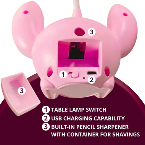 Pink Cartoon Kids Desk Lamp – Night Table Lamp Cartoon Figural Cute Table Lamp for Kids Bedroom Girls Night Lamp for Bedroom Lights Lamp Kids Room...