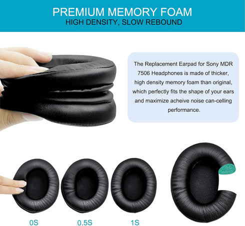 Replacement Ear Pads for Sony MDR 7506, GVOEARS Earpads Cushions Noise Isolation Headphone Pads for Sony MDR V6 / MDR V7 / MDR-CD900ST with Soft P...