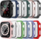 Haojavo 12 Pack Case with Tempered Glass Screen Protector Compatible for Apple Watch 40mm SE (2nd Gen) Series 6 5 4 SE, Full Hard PC Scratch Resis...