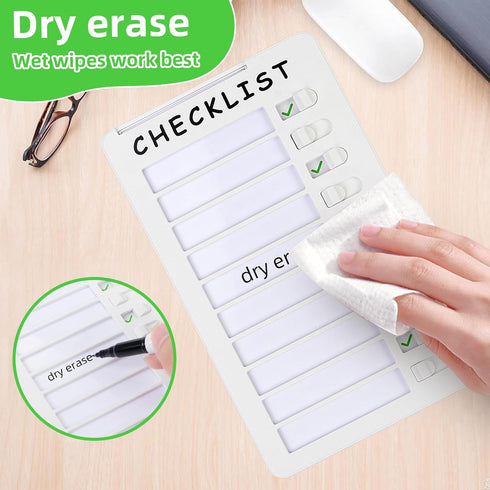 Dry Erase Chore Chart, Standable Whiteboard Checklist Board, Chore Chart for Kids Routine Chart with a Pen (Standable)...
