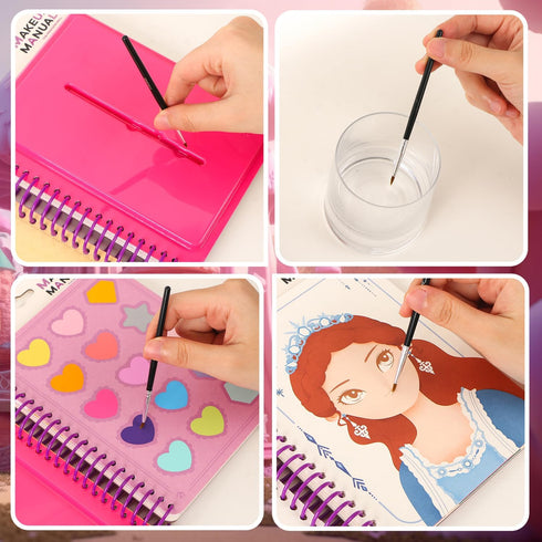 4 in 1 DIY Fashion Design Make Up Drawing Book for Girls Cute Stencils Stickers Scrapbooking Painting Art Activity Book for DIY Crafts Album Bulle...