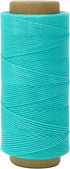Mandala Crafts Aquamarine Flat Waxed Thread for Leather Sewing - 273 Yds 150D 0.8mm Polyester Leather Thread String Waxed Cord for Leatherwork, Be...
