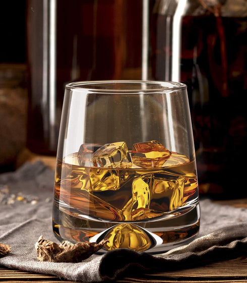 Mofado. Crystal Whiskey Glasses - Modern - 11oz (Set of 2) - Perfect Weight and Sturdy/Barware for Scotch, Bourbon, Manhattans, Old Fashioned Cock...