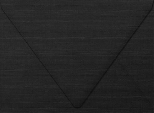 LUXPaper A6 Contour Flap Invitation Envelopes | 4 3/4" x 6 1/2" | Black Linen | 80lb. Text | 50 Qty...