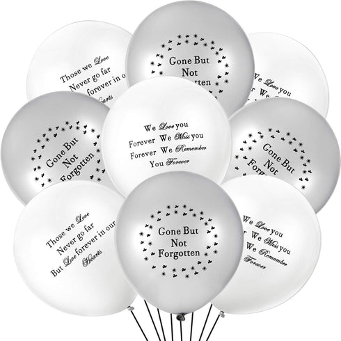 Gejoy 60 Pieces Memorial Balloons Funeral Remembrance Balloons to Release in Sky Memorial Day Decorations Celebration of Life Ideas for Death and ...