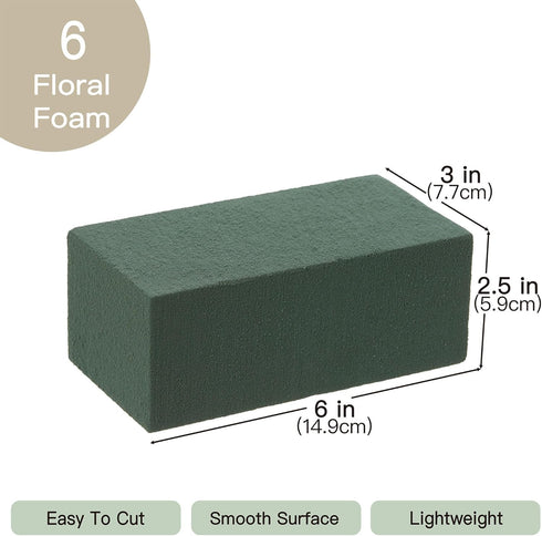 Crafare 6x3x2.5 Inch Wet Floral Foam Blocks Rectangle Small Size Foam Bricks for Fresh Artificial Flower Arrangements Wedding Centerpiece Party Ho...