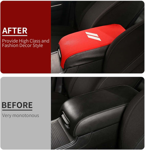 Linskip Center Console Cover Compatible with 2011-2023 Dodge Charger, Leather Armrest Pad Cover for Charger Interior Accessories(Red)......