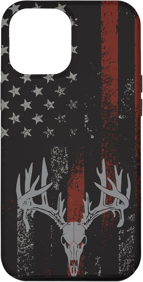 iPhone 12 Pro Max American Flag Whitetail Deer Buck Hunting USA FLAG Hunter Case...