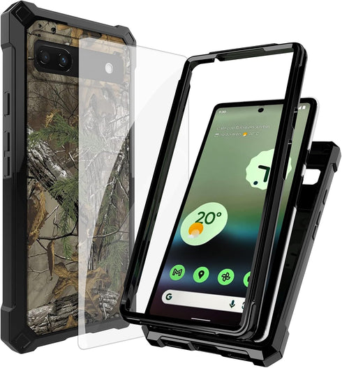 Ailiber Pixel 6A Phone Case, Google 6 A Case with Screen Protector Tempered Glass, Dual Layer Structure Protection, Shockproof Corner TPU Bumper, ...