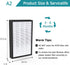 A2 H13 True HEPA Replacement Filter, Compatible with Filtrete 3M Room Air Purifier FAP-C02-A2, FAP-C03-A2, FAP-T03-A2, FAP-SC02L, Part No.1150101,...