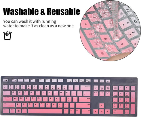 iKammo Keyboard Cover Skins Compatible with Dell KB216 & KM636 Keyboards & Dell Optiplex 5250/3050/3240/5460/7450/7050 & Inspiron AIO 3475/3670/34...