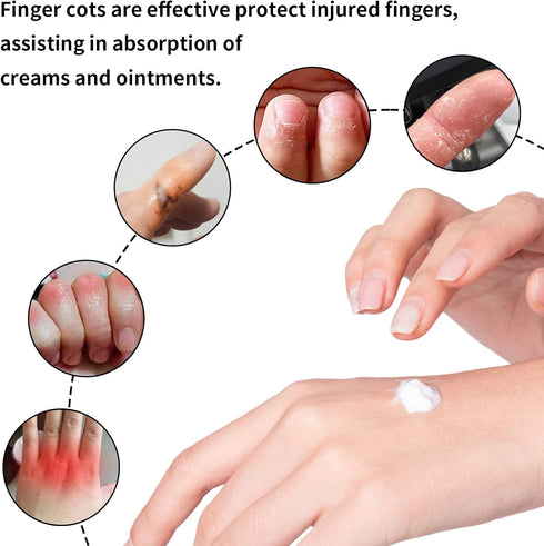 tifanso 12 PCS Finger Cots - Finger Protectors Gel Finger Gloves Covers Fingertip Sleeves Guards for Cracked Skin, Trigger Finger and More, Large ...