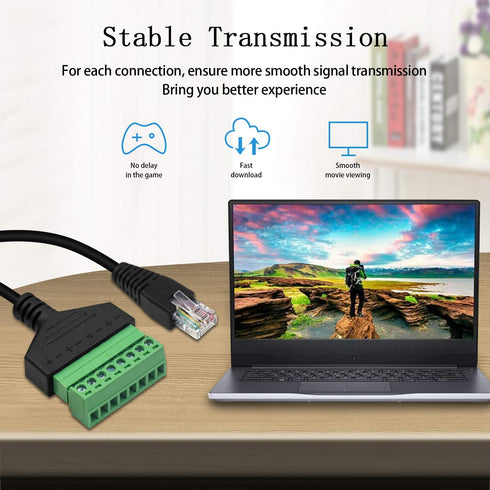 Poyiccot RJ45 Screw Terminal Adapter, RJ45 Male to 8 Pin Screw Terminal Connector, RJ45 Ethernet Extender Network Adapter RJ45 8P8C Screw Terminal...