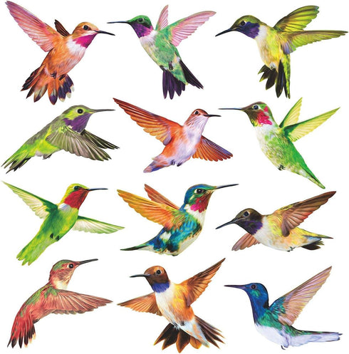 Anti-Collision Window Clings Bird Alert Collision Decals to Prevent Bird Strikes on Window Glass - Set of 12 Hummingbirds...