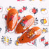 Fall Leaf Nail Art Stickers, Autumn Nail Decals Maple Leaf Nail Supplies Pumpkins Turkeys Squirrels Water Transfer Nail Stickers Fall Nail Accesso...