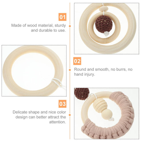 Toddmomy 4Pcs Baby Gym Wood Toys Wooden Hanging Toy Wood Activity Pendant Hanging Toy Sensory Toys Nursery Decor...