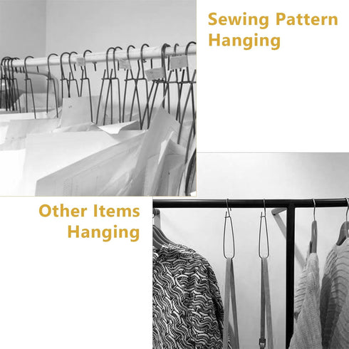 Pattern Hooks 24 Pcs Metal Pattern Hangers 7.3" Sewing Pattern Making Paper Storage Hanging Hook...