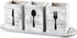 Kathfly 4 Pcs Silverware Caddy Utensil Holder for Countertop Silverware Organizer with Wood Tray Spoon Fork Holder for Kitchen Parties(Retro White...