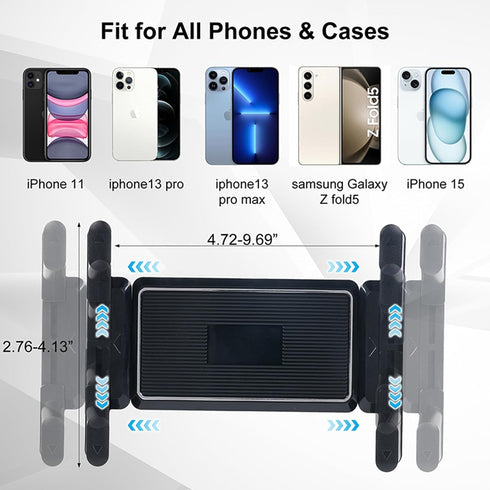 Large Rearview Mirror Phone Holder, The New car Mobile Phone Holder for Car 360°Rotatable and Retractable?Upgraded Four Corners Fixed Anti-Shake M...