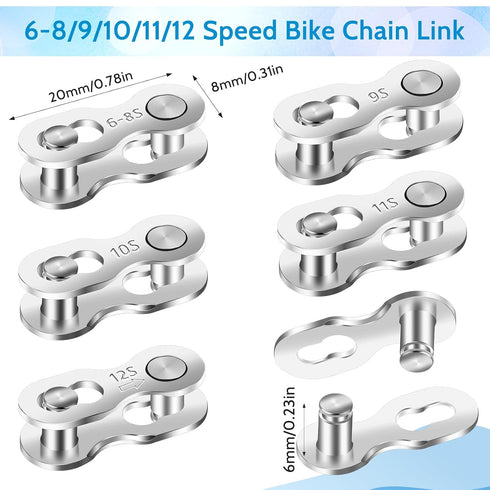 5 Pair Bike Chain Link Bicycle Missing Link for 8-9-10-11-12 Speed Chain Bike Chain Master Link Reusable Steel Bike Chain Link Professional Chain ...
