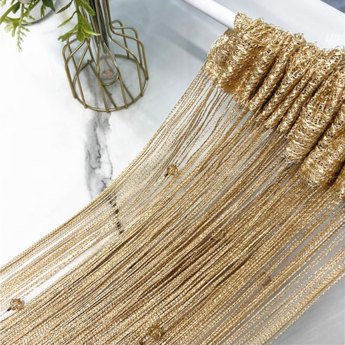 Decorative Door String Curtain Wall Panel Fringe Window Room Divider Blind for Wedding Coffee House Restaurant Parts Crystal Tassel Screen Home De...