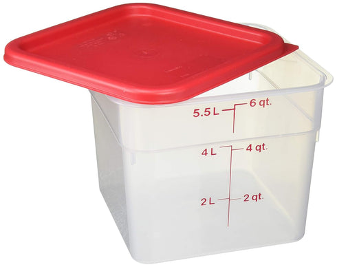 Cambro 6SFSPP190 CamSquare Storage Container, Translucent, 6 qt With Lid...