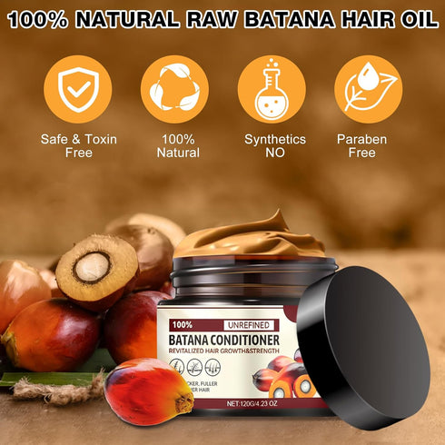 2PCS Batana Oil for Hair Growth, Botanix Batana Natural Hair Growth Oil,100 Percent Pure Batana Oil, Batana Oil Organic Raw, Batana Miracle Hair L...