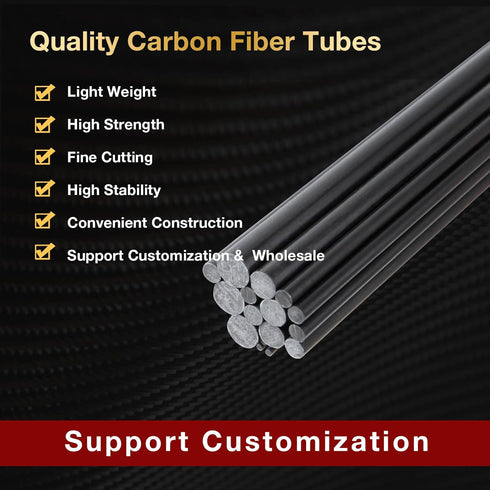 ARRIS 8.0MM Diameter Carbon Fiber Rod 200mm for RC Airplane DIY Craft 1mm 1.5mm 2mm 2.5mm 3mm 4mm 5mm 6mm 7mm 8mm 9mm 10mm Matte Pole 7.87inch 5PC...