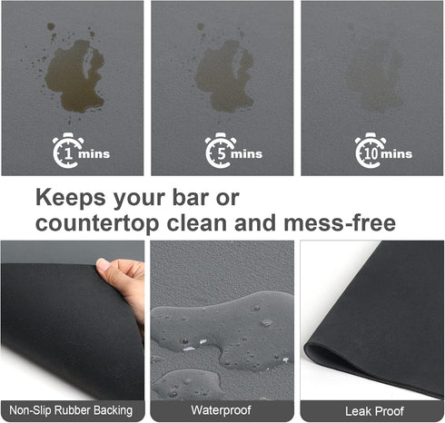 Coffee Mat - 12" x 20" Middle Kitchen Absorbent Mat for Countertop - Easy to Clean Coffee Bar Mat for Coffee Machine, Coffee Maker, Espresso Machi...