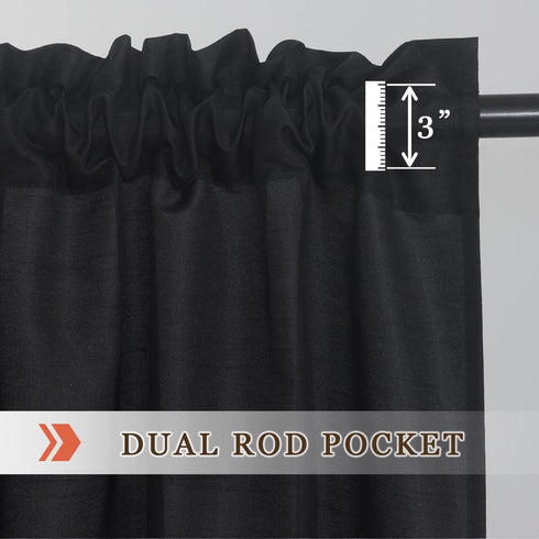 Faux Silk Kitchen Curtain Valance Set 36 Inch long Tier Curtains Cafe Curtains Rod Pocket valances for Living Room Bedroom Bathroom Farmhouse Rust...