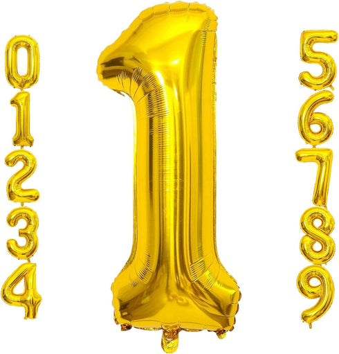 Lovoir 40 Inch Large Gold Number 1 Balloon Extra Big Size Jumbo Digit Mylar Foil Helium Balloons for Birthday Party Celebration Decorations Gradua...