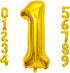 Lovoir 40 Inch Large Gold Number 1 Balloon Extra Big Size Jumbo Digit Mylar Foil Helium Balloons for Birthday Party Celebration Decorations Gradua...