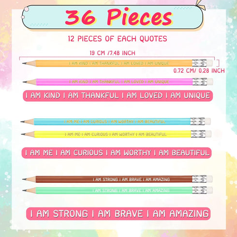 36 Pcs Back to School Gifts for Students Gifts from Teacher Inspirational Pencils Student Motivational Sayings Pre Sharpened Pencils #2 HB Wood Pe...